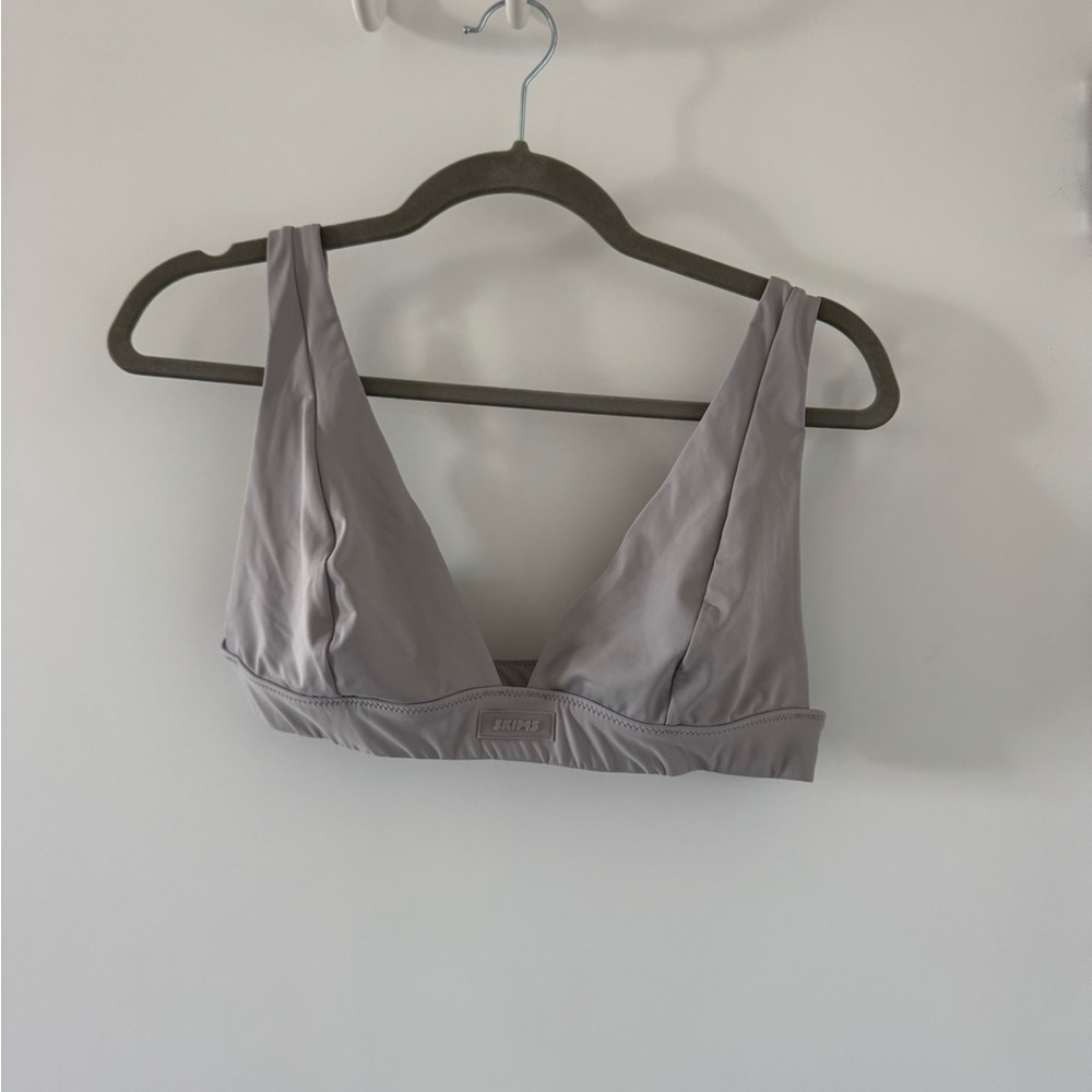 SKIMS Light Gray Bikini Top